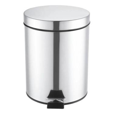 Imagem de Lixeira Banheiro Prata 5l 26x20cm Inox - Brazil Home Living