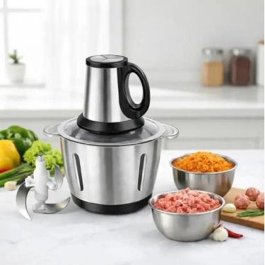 Imagem de Picador De Alimentos Moedor Elétrico Triturador Potente Carne Legumes 