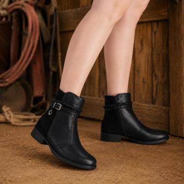 Imagem de Bota Feminina Piccadilly Cano curto Salto Baixo Original, Preto, 37