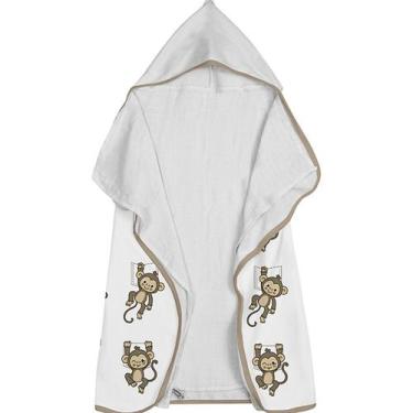 Imagem de Toalha Baby C/ Capuz Tecebem Estampada c/ Fralda  Bem Branco