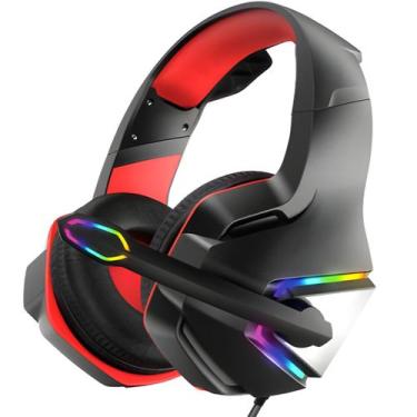 Imagem de Headset Gamer Fone De Ouvido Lef-1210 Usb Rgb Microfone Led - Vermelho