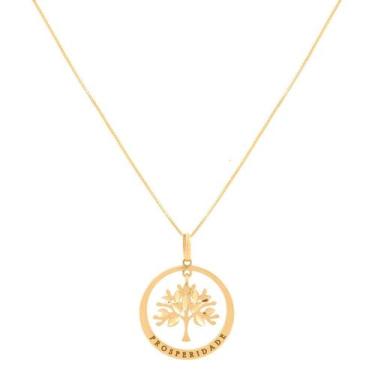 Imagem de Colar Corrente Veneziana 45cm Pingente Prosperidade Ouro 18k - DR Joia