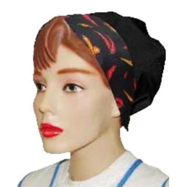 Imagem de Touca Tergal Preta com Aba Pimenta - Lamare - Ref. 36TT