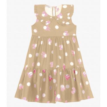 Imagem de Vestido Infantil em Popeline Trick Nick Bege