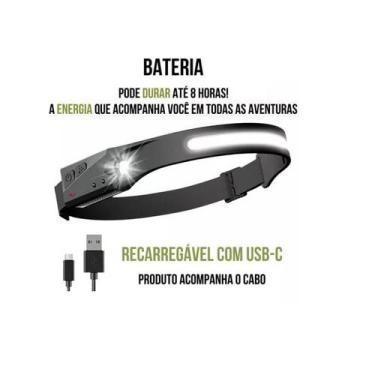 Imagem de Lanterna De Cabeça Led Recarregável Fita Ajustável Usb - Kapbom