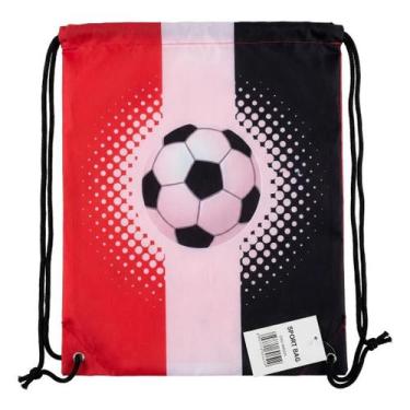 Imagem de Bolsa Saco Porta Chuteiras Futebol Branco/Preto/Vermelho - Senhor Preç