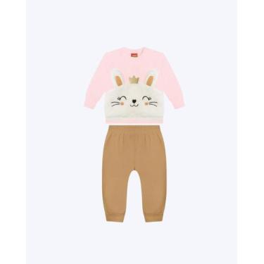 Imagem de Conjunto Bebê Menina Coelhinha Kyly 1001614, Rosa, Bege, BM