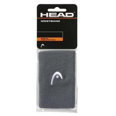 Imagem de Munhequeira Head 5" Longa Chumbo Logo Branco - Par