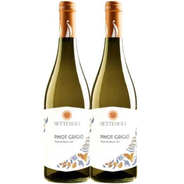 Imagem de Kit 2 Garrafas Vinho Branco Settesoli Pinot Grigio 750ml