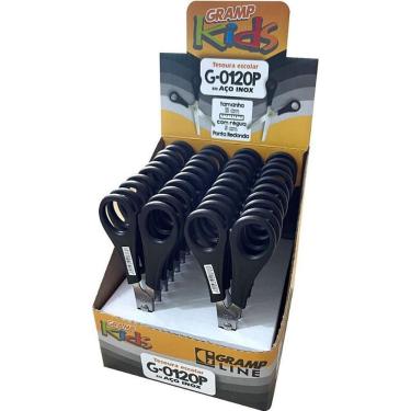 Imagem de Tesoura Escolar Gramp Line G-0120 13cm Caixa com 20 Unidades Preta