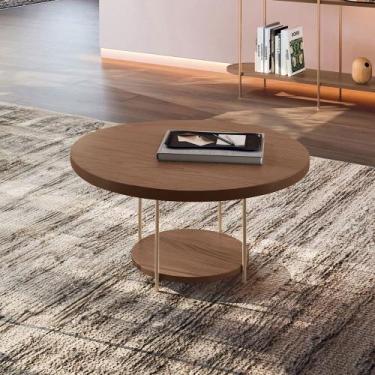 Imagem de Mesa de Centro Sky para Sala de Estar com Tampo MDF e Pés em Aço Casta