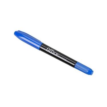 Imagem de Caneta Marcador Permanente Office Basics BWP016 - 2 Pontas - Azul - Di
