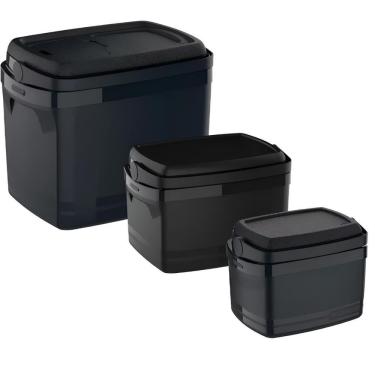 Imagem de Kit Caixa Térmica 32L 12L e 5L com Isolamento Térmico e Tampa Multifuncional Preto Soprano