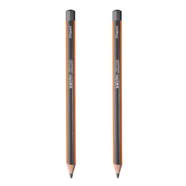 Imagem de Kit 02 Lápis de Escrever HB Jumbo Big Black Peps Maped Resistente Ergo