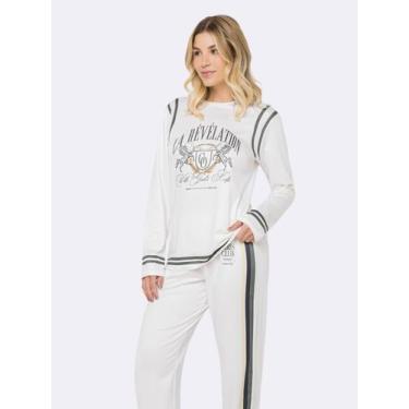 Imagem de Pijama Manga Longa Midnight Heritage - Veggi, Branco, P, Feminino