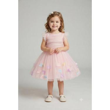 Imagem de Vestido Jardim Encantado Infantil Bebê Papilloo, 03 meses