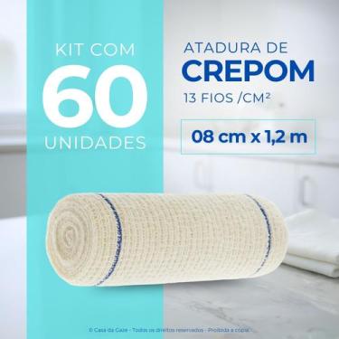 Imagem de Atadura Crepom Faixa Bandagem Elástica 08cm Kit 60 Unidades - Casa da 