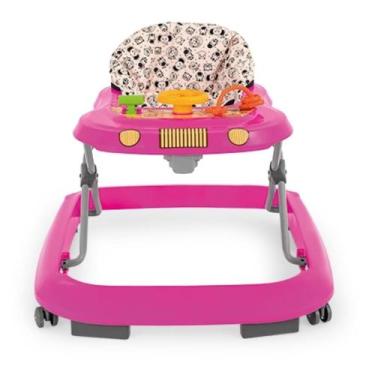 Imagem de Andador Infantil Tutti Baby Rosa com Regulagem de Altura e Bandeja Mus