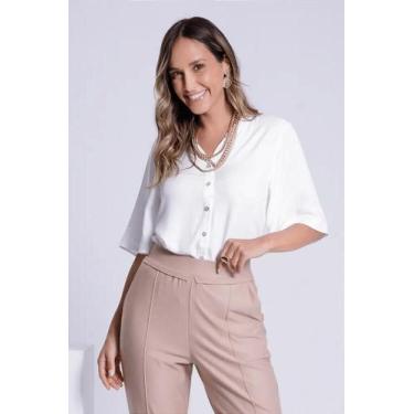 Imagem de Camisa Feminina Manga 3/4 Lunender - Estilo Moderno e Sustentável, M