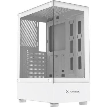 Imagem de Gabinete gamer mid tower sem fan sem fonte fortrek crystal branco 8694