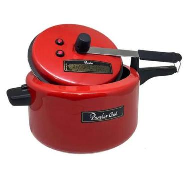 Imagem de Panela de Pressão de 5 Litros com 2 Válvula de Segurança Vermelho Pane