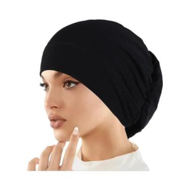 Imagem de Hijab Muçulmano De Cor Sólida Para Mulheres, Turbante Macio E Elástico
