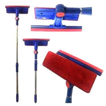 Imagem de Rodo Limpa Vidros Profissional Extensível Mop Duplo Esfregão Lava Seca