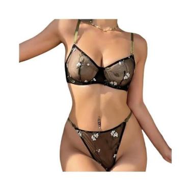 Imagem de Sutiã De Renda Grande Com Bojo, Transparente, Bordado, Confortável, Co