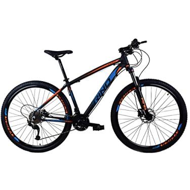 Imagem de Bicicleta Aro 29 Rino Everest Color 27v Hidraulico Cambios Shimano Alivio 1.0 + Trava K7 (Laranja/Azul, 19)