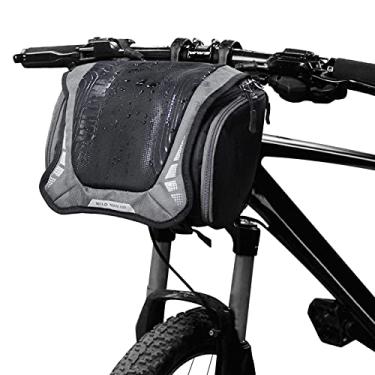 Imagem de yeacher Bolsa de guiador de bicicleta à prova de chuva com capa de chuva Bolsa frontal de bicicleta Bolsa de suporte para guiador de motocicleta Bolsa de câmera de bicicleta