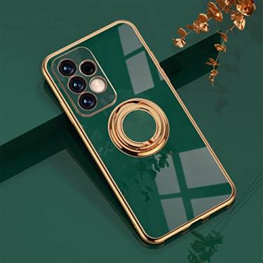 Imagem de Capa para Samsung A72 A52 A42 A32 5G Ring Stand Phone Back Cover para Galaxy S22 Ultra S21 FE S20 Plus Note 20 10, Verde Escuro, para Samsung S22