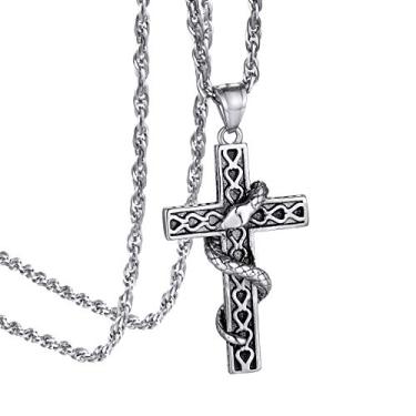 Imagem de GOLDCHIC JEWELRY Colar com pingente de crucifixo da Cruz INRI, colares de medalha milagrosa da Virgem Maria, joia Jesus Cristão, Aço inoxidável, Sem Pedra Preciosa