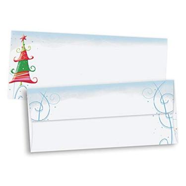 Imagem de Envelopes Holiday #10, estoque de capa de 11 kg, 11 x 23 cm, pacote com 25, Glee Tree