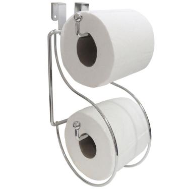 Imagem de Suporte Duplo Porta Papel Higiênico Caixa Descarga Acoplada