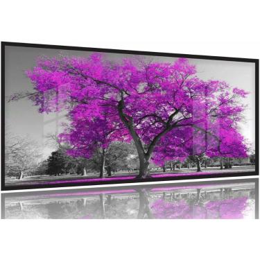 Imagem de Quadro Decorativo 130x60 Sala Quarto Árvore Rosa 1