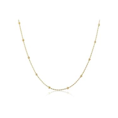 Imagem de Colar De Corrente Com Bolinhas Douradas Folheado Em Ouro 18k