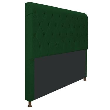 Imagem de Cabeceira Cristal 140 Cm Casal Com Capitonê Suede Verde