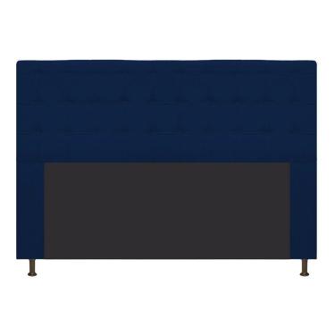 Imagem de Cabeceira Dama 195Cm King Size Com Botonê Suede Azul Marinho
