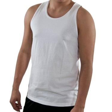 Imagem de Russell Athletic Camiseta regata básica de algodão masculina, Branco básico, Medium