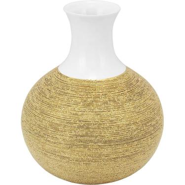Imagem de AMBER VASO 34x26x26cm CERÂMICA DOURADO