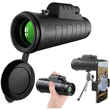 Imagem de Telescópios monoculares para presente – Telescópio ocular monocular HD de alta potência 40 x 60 com tripé para smartphone com tripé durável transparente Fmc Bak4 Prisma duplo foco para observação de pássaros, acampamento pequena surpresa