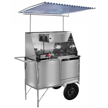 Imagem de Carrinho de Cachorro Quente Luxo Inox com Toldo L10P/T Cefaz