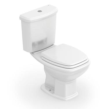 Imagem de Kit Vaso Sanitário com Caixa Acoplada e Assento Soft Close Fit Plus Celite Branco Brilhante