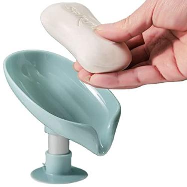 Imagem de Saboneteira Pia Escorra A Caixa Sabão Ventosa Forma De Folha