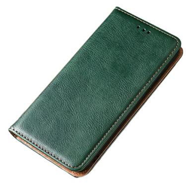 Imagem de YINGDAFENG Capa para iPhone 14 Plus, capa carteira magnética com slots para cartão e proteção da câmera em couro PU suporte capa flip à prova de choque TPU capa interna, verde