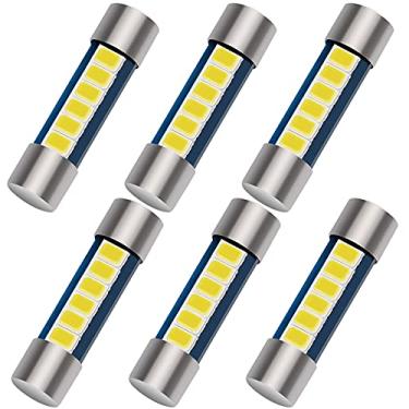 Imagem de Anourney Lâmpada LED para carro de 28 mm 29 mm, 6614F 6612F, 2.9 cm 6SMD 2835 chips 6641 lâmpada LED para espelho de vaidade interior de carro luz de viseira solar (6 peças 6000K branco)