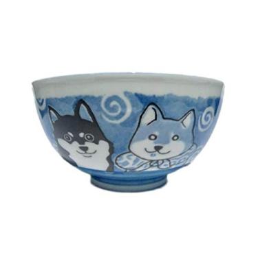 Imagem de Japonês Shiba cão Azul 16 cm Diam Grande Tigela de arroz Donburi, Sopa, Noodle ou Tigela de Servir, Tigela Multiuso Chawan do Japão