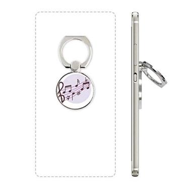 Imagem de Anel de telefone em forma redonda com notas musicais e suporte universal