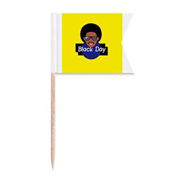 Imagem de Black Day Freedom Equal Rights Bandeiras de palito de dente para marcação de rotulagem para bolo de festa comida prato de queijo