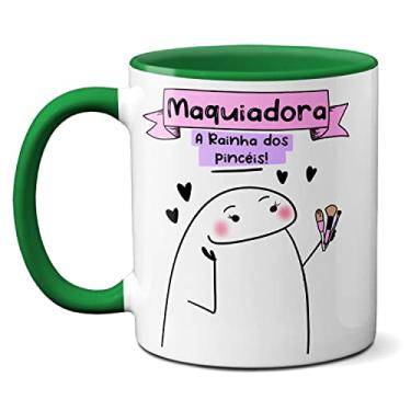 Imagem de Caneca Maquiadora Rainha Dos Pincéis Frase Divertida (Verde)